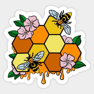 Honeycomb and Bees Sticker